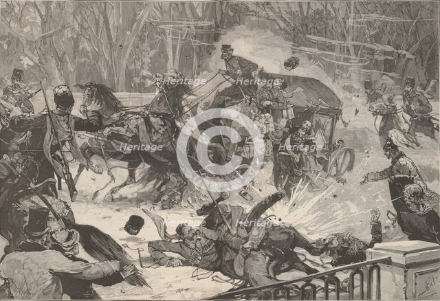 The Assassination of Alexander II on 13 March 1881. From "Le Monde Illustré", 1881. Creator: De Haenen, Frédéric (1853-1928).