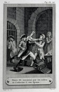 The Assassination of Emperor of Russia Peter III Fyodorovich on 17th July 1762, 18th century. Creator: French master