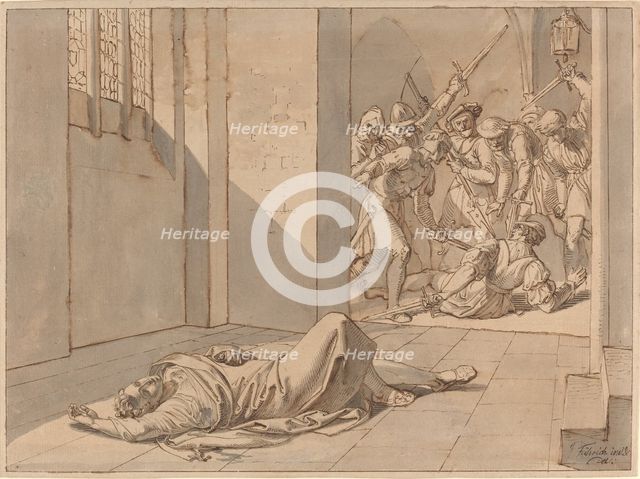 The Assassination of King Wenzel III. Creator: Joseph von Fuhrich.