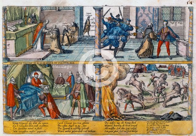 The assassination of Henry III of France, 1589. Creator: Unknown.