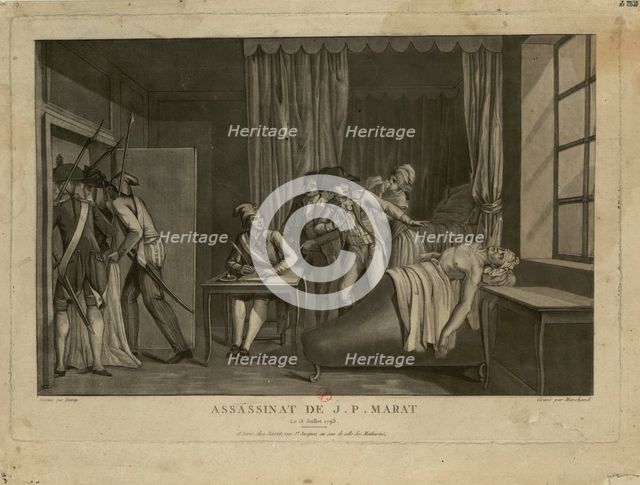 The Assassination of Jean-Paul Marat, 1793. Creator: Marchand, Jacques (1769-c. 1845).