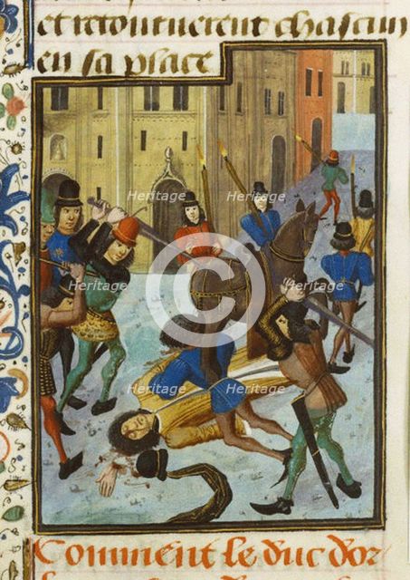 The Assassination of Louis I, Duke of Orléans, ca. 1470-1480. Artist: Maître de la Chronique d'Angleterre (active ca 1470-1480)