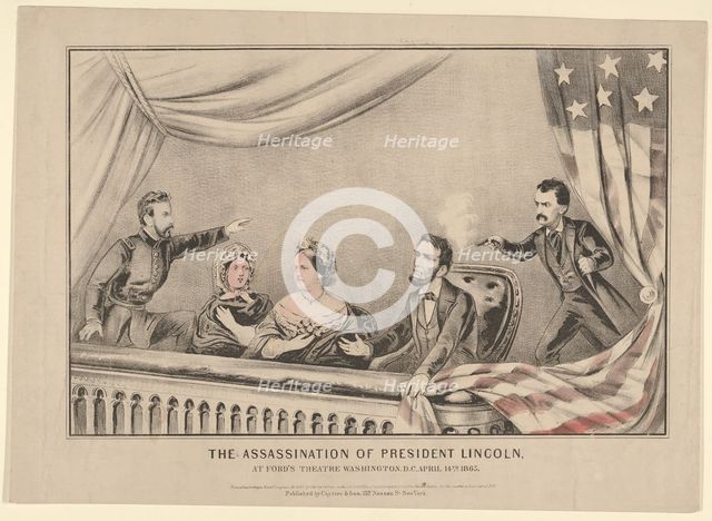 The Assassination of President Lincoln at Ford's Theatre, Washington D.C., April 14th, 1865, 1865. Creator: Currier and Ives.