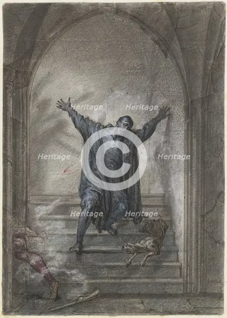 The assassination of William of Orange, 1780-1849. Creator: David Pierre Giottino Humbert de Superville.