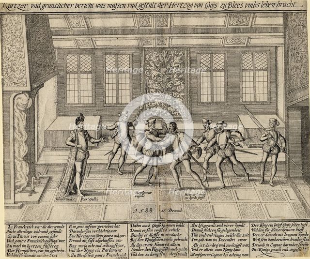 The Assassination of the Duke of Guise, 1588. Artist: Anonymous  