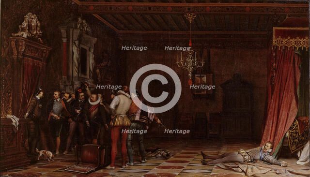 The assassination of the Duke of Guise at the château of Blois in 1588, 1834. Artist: Delaroche, Paul Hippolyte (1797-1856)