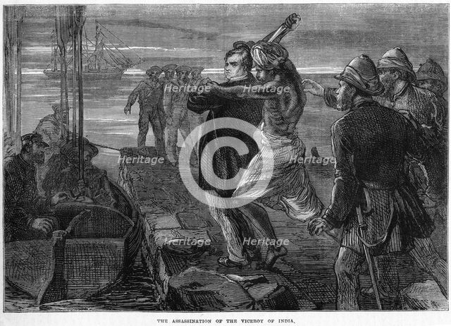 'The Assassination of the Viceroy of India', c19th century. Artist: Unknown
