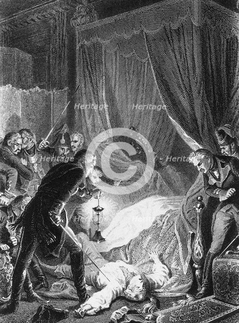 The assassination of Tsar Paul I on March 12, 1801, 1874. Artist: Philippoteaux, Henri Félix Emmanuel (1815-1884)