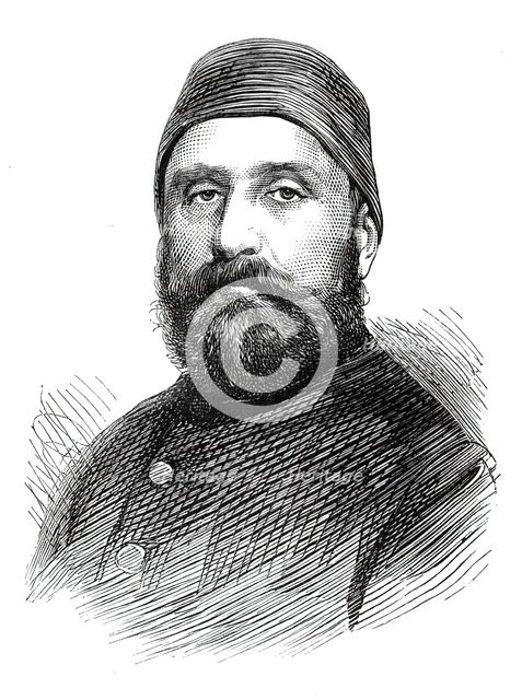 The Assassinations at Constantinople: Mohamed Ruschdi Pasha, Grand Vizier of Turkey, 1876. Creator: Unknown.