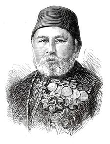 The Assassinations at Constantinople: Hussein Avni Pasha, Minister of War, 1876. Creator: Unknown