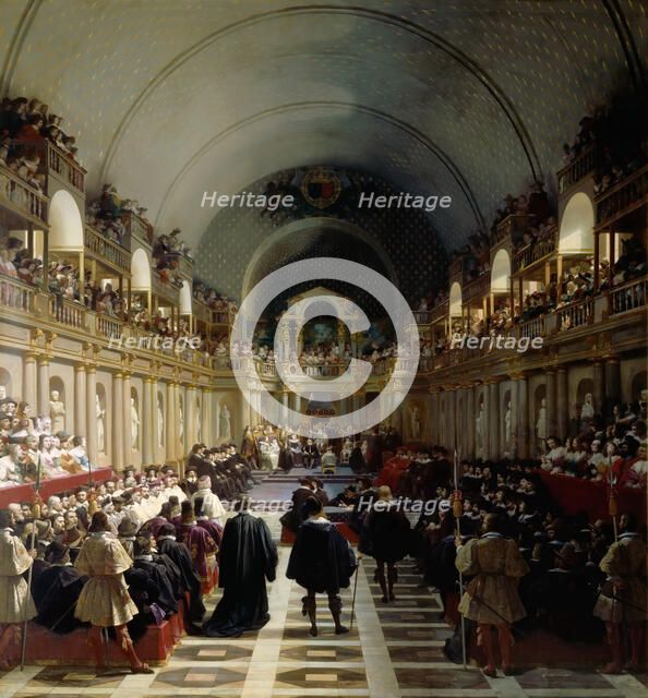 The assembly of the Estates-General on October 27, 1614. Artist: Alaux, Jean (1786-1864)