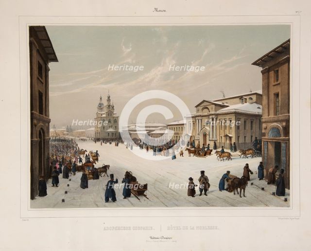 The Assembly of the Nobility House in Moscow, 1840s. Artist: Roussel, Paul Marie (1804-1877)