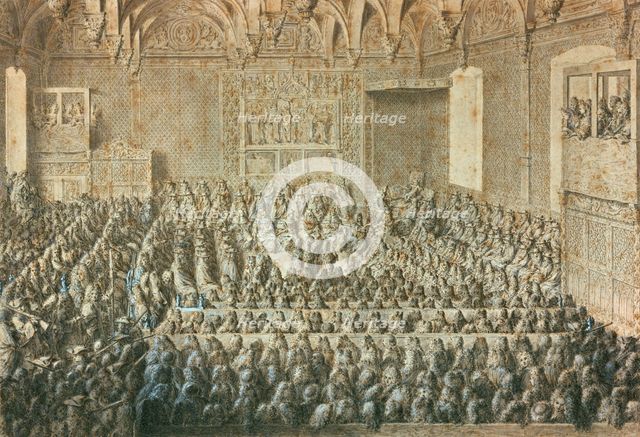The assembly of the Sorbonne declare Henry III deposed, January 1589. Museum of Carnavalet, Paris Artist: Unknown