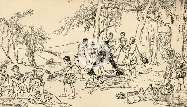 'The Assembly before the Hunt', (1931). Artist: Charles Henry Bourne Quennell.