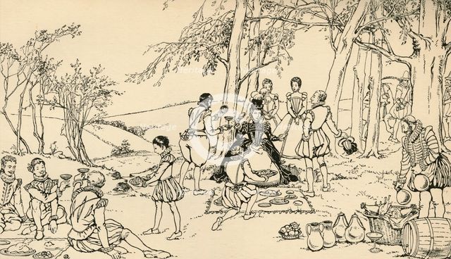 'The Assembly before the Hunt', (1931). Artist: Charles Henry Bourne Quennell.