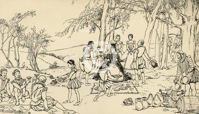 'The Assembly before the Hunt', (1931). Artist: Charles Henry Bourne Quennell.