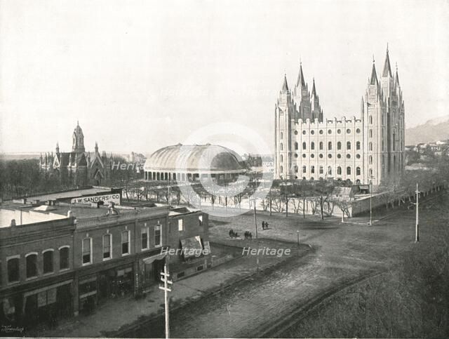 'The Assembly Hall, Tabernacle and Mormon Temple', Salt Lake City, USA, 1895.   Creator: Charles Roscoe Savage.
