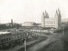 The Assembly Hall, Tabernacle and Mormon Temple Salt Lake City, USA, 1895. Creator: Charles Roscoe Savage