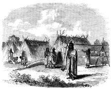 The Assiniboine and Saskatchewan Exploring Expedition - Ojibway Encampment near the Falls..., 1858. Creator: Unknown