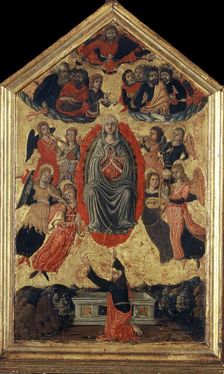 The Assumption of the Blessed Virgin Mary and The Girdle of Thomas, 15th century. Creator: Anonymous