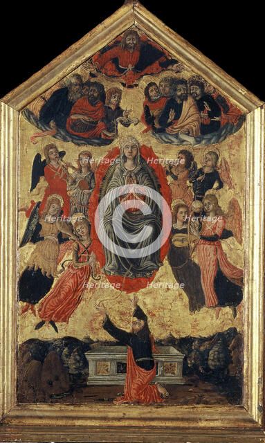 The Assumption of the Blessed Virgin Mary and The Girdle of Thomas, 15th century. Creator: Anonymous.
