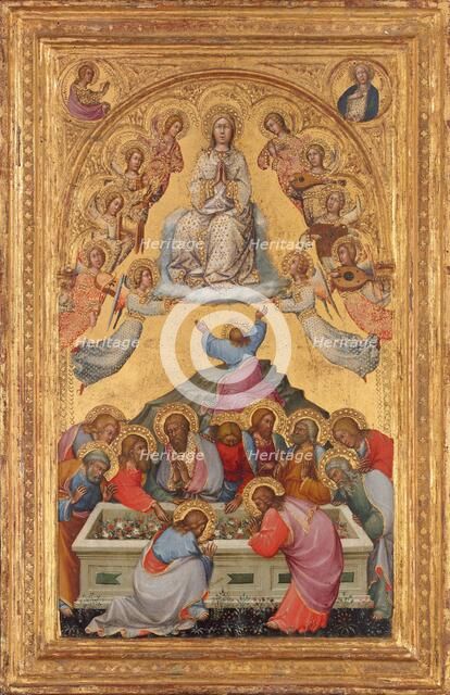 The Assumption of the Virgin with Busts of the Archangel Gabriel and the Virgin of..., c. 1400/1405. Creator: Paolo di Giovanni Fei.