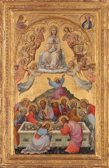 The Assumption of the Virgin with Busts of the Archangel Gabriel and the Virgin of..., c. 1400/1405. Creator: Paolo di Giovanni Fei
