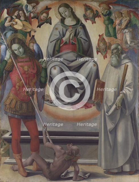 The Assumption of the Virgin with Saints Michael and Benedict, ca. 1493-96. Creator: Luca Signorelli.