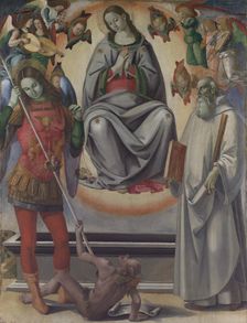 The Assumption of the Virgin with Saints Michael and Benedict, ca. 1493-96. Creator: Luca Signorelli