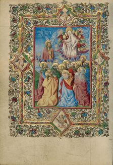 The Assumption of the Virgin and Saint Thomas Receiving the Virgin's Girdle, about 1460. Creator: Unknown