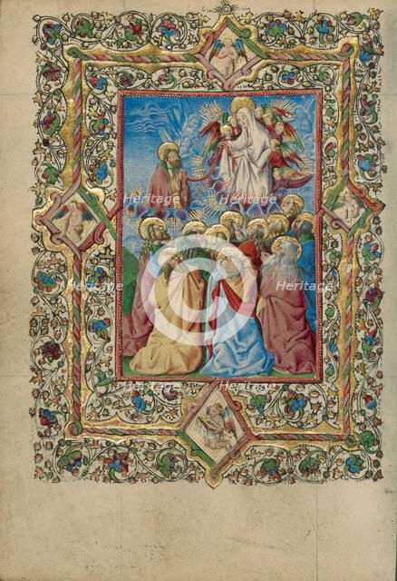 The Assumption of the Virgin and Saint Thomas Receiving the Virgin's Girdle, about 1460. Creator: Unknown.