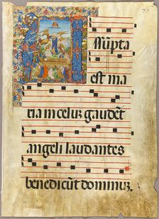 The Assumption of the Virgin in a Historiated Initial from a Gradual, c.1500. Creator: Unknown