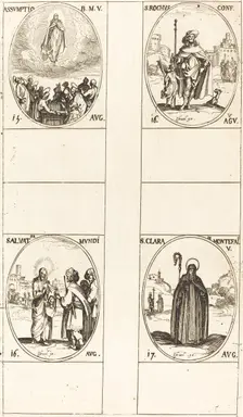 The Assumption; St. Roch; Salvator Mundi; St. Clare of Monte Falco. Creator: Jacques Callot