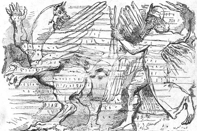 'The Assyrian Hercules casting out the Evil Spirit, the Nineveh Court, Crystal Palace, Sydenham', 18 Creator: Unknown.