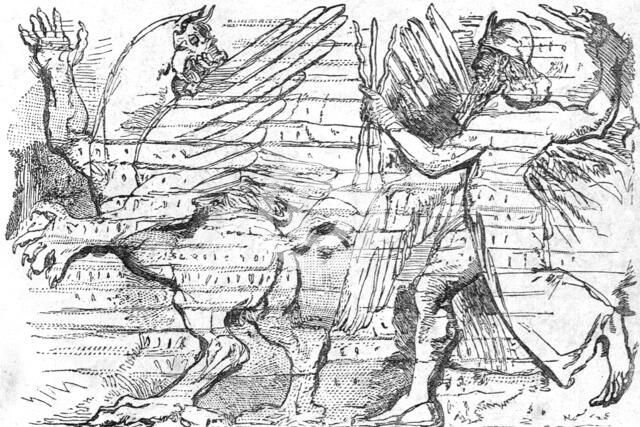 'The Assyrian Hercules casting out the Evil Spirit, the Nineveh Court, Crystal Palace, Sydenham', 18 Creator: Unknown.