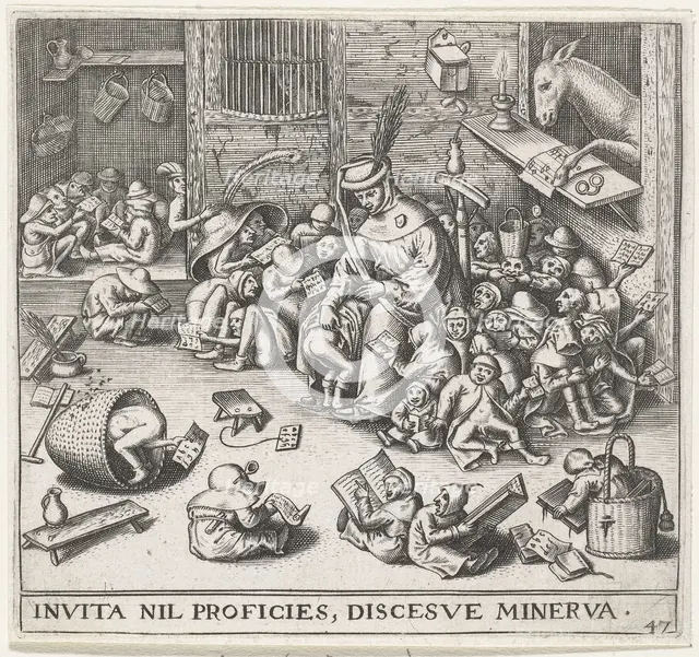 The Ass in the School. Artist: Heyden, Pieter, van der (1538-1572)