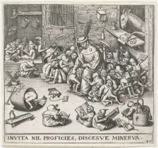 The Ass in the School. Artist: Heyden, Pieter, van der (1538-1572)