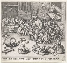 The Ass in the School. Artist: Heyden, Pieter, van der (1538-1572)