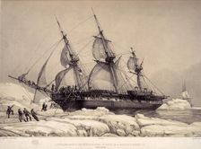 The Astolabe caught in ice on its voyage of exploration to the Pacific Islands, Feb 1838. Creator: Auguste Etienne Francois Mayer
