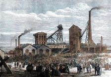 The Astley Deep Pit Colliery, Dukinfield: scene of the late explosion, 1874. Creator: Unknown