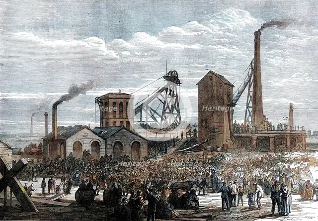 The Astley Deep Pit Colliery, Dukinfield: scene of the late explosion, 1874. Creator: Unknown.