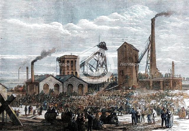 The Astley Deep Pit Colliery, Dukinfield: scene of the late explosion, 1874. Creator: Unknown.