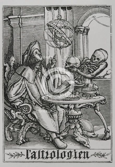 The Astrologer from "The Dance of Death", 1538, (1877).  Creator: Unknown.
