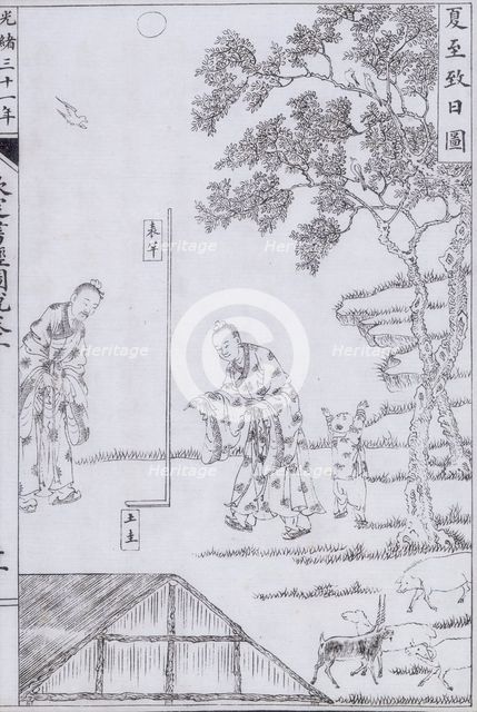The astronomer Xi Shu determining the summer solstice. Creator: Unknown.