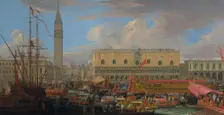 The Bucintoro Departing from the Bacino di San Marco, 1710. Creator: Luca Carlevarijs