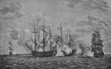 The Buckingham and the Florissant' c1760. Artist: Richard Paton