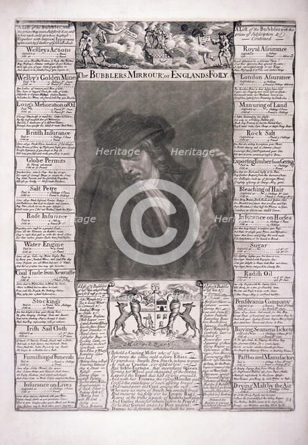 'The Bubblers' Mirrour, or England's Folly', 1720. Artist: Anon