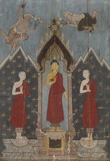 The Buddha with his disciples Sariputta and Moggalana, 1st quarter 19th century. Creator: Unknown
