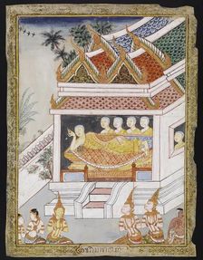 The Buddha Attains Parinirvana, 19th Century. Creator: Unknown