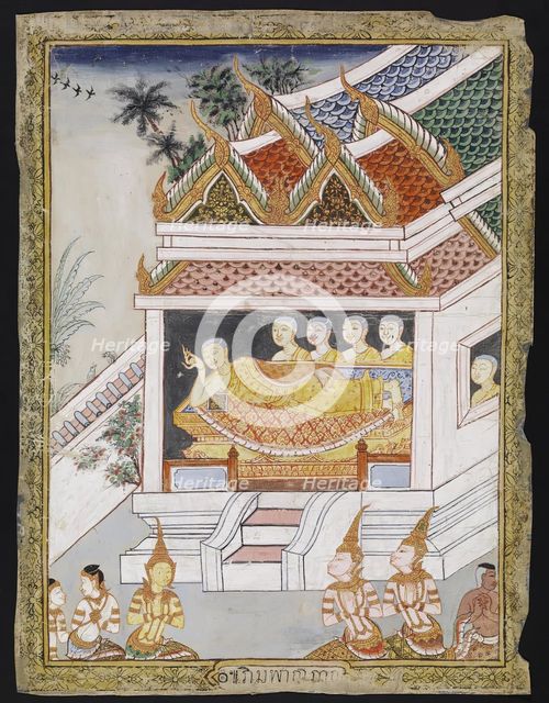 The Buddha Attains Parinirvana, 19th Century. Creator: Unknown.